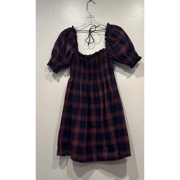 Hill House Dresses & Skirts - HILL HOUSE Dress Athena Plaid Print Dress Navy Blue Red Preppy Academia Small